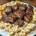 Garlic Butter Steak Bites & Spicy Cajun Alfredo Twisted Pasta