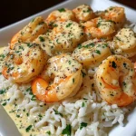 Garlic Cream Shrimp with Rice & Herbs