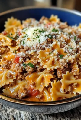 Garlic Parmesan Bowtie Pasta with Creamy Beef