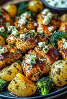 Greek Hot Honey Chicken with Broccoli & Garlic Parmesan Whipped Pesto Cream