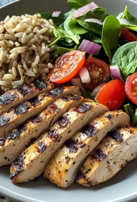 Grilled Chicken with Brown Rice & Fresh Spinach Salad
