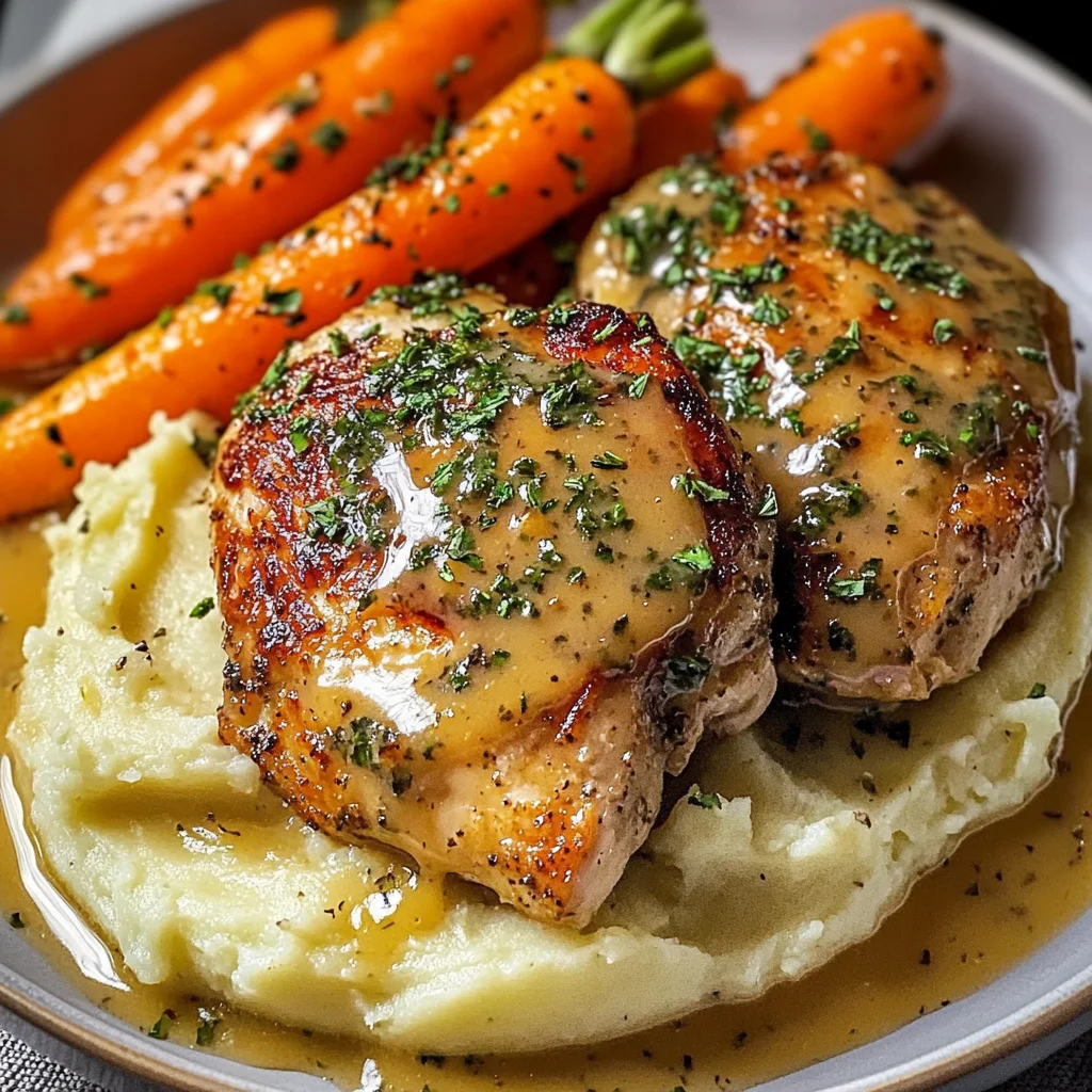 Heavenly Herbed Chicken with Creamy Mash & Glazed Carrots