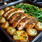 Herb-Crusted Chicken with Roasted Baby Potatoes & Green Beans