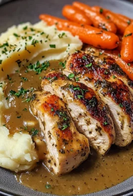 Herb Gravy Chicken with Mashed Potatoes & Glazed Carrots