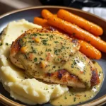 Herb Mustard Chicken with Mashed Potatoes & Glazed Carrots A Comfort Food Favorite