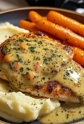 Herb Mustard Chicken with Mashed Potatoes & Glazed Carrots A Comfort Food Favorite