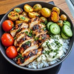 Insanely Tasty Grilled Chicken Rice Bowl with Creamy Herb Drizzle