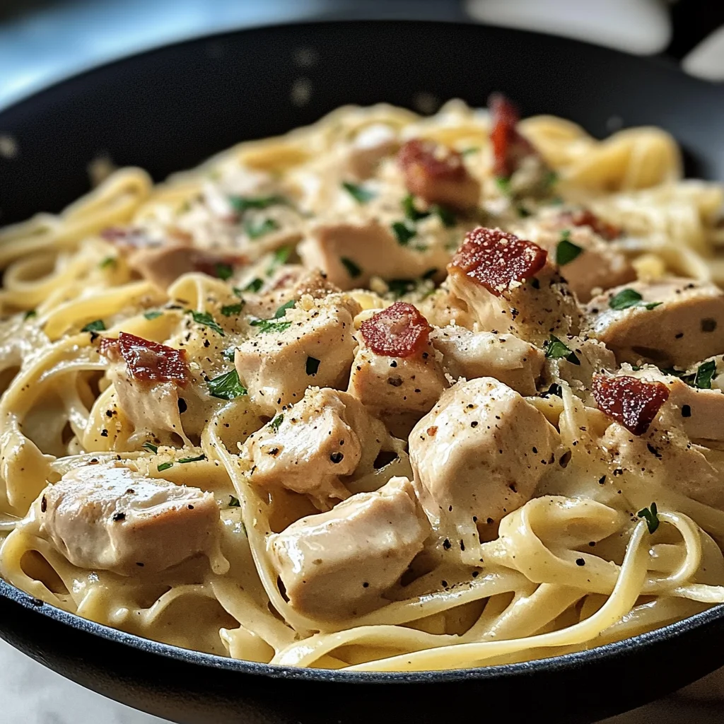 Lazy Day Chicken Carbonara Skillet