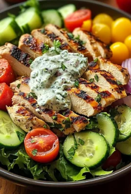 Loaded Grilled Chicken Greek Salad Bowl with Creamy Tzatziki