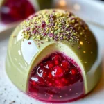 Luxurious Pistachio & Raspberry Holiday Cheesecake Domes