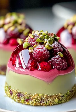 Luxurious Pistachio & Raspberry Holiday Cheesecake Domes