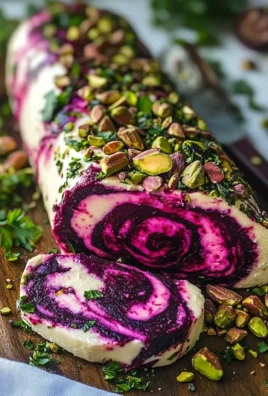 Magenta Jewel Goat Cheese Log with Roasted Beet Swirl & Pistachio Crust