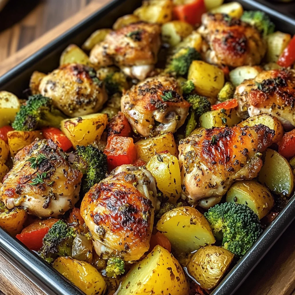 One-Pan Garlic Herb Chicken & Veggie Bake