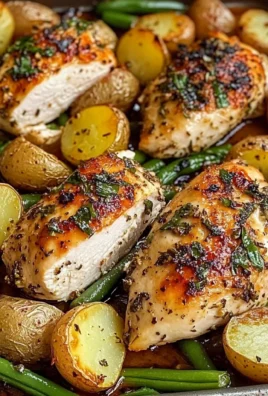 One-Pan Garlic Herb Chicken with Roasted Potatoes & Green Beans