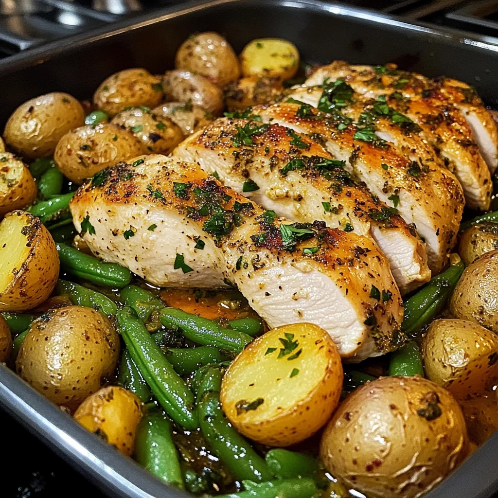 One-Pan Herb Chicken with Baby Potatoes & Green Beans