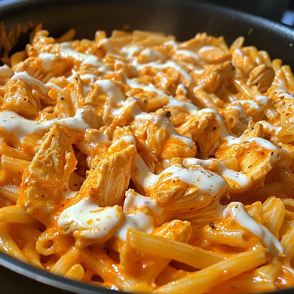 One-Pot Honey Butter Buffalo Chicken & Mozzarella Pasta