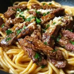One-Pot Honey Garlic Parmesan Steak Pasta
