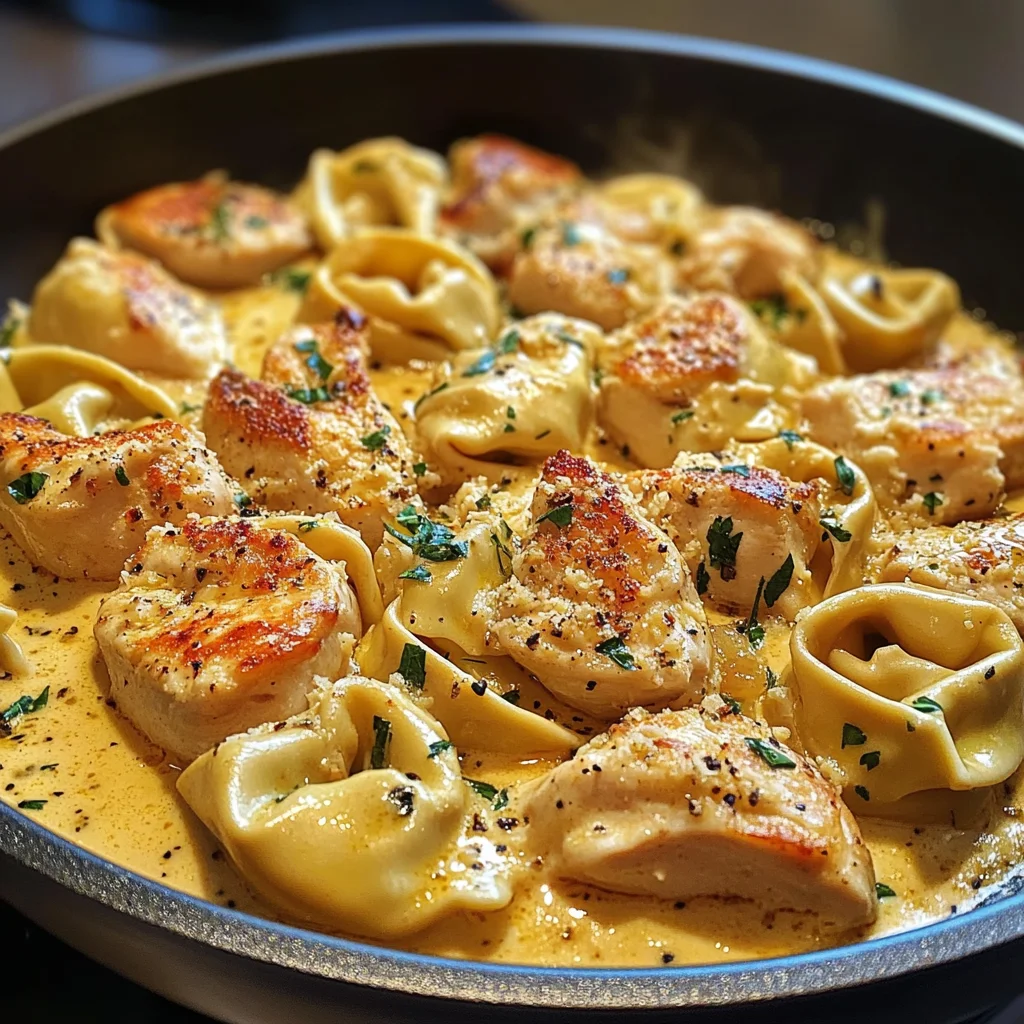 One-Pot Spicy Garlic Butter Chicken Tortellini