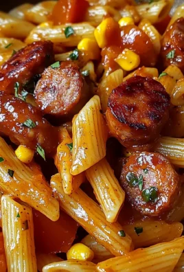 One-Skillet Spicy Honey BBQ Sausage & Pasta