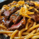 One-Skillet Spicy Honey BBQ Steak Pasta