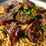 One Pot Bold Garlic Butter Honey BBQ Steak And Orzo