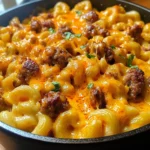 One Pot Creamy Buffalo Cheddar Sausage Mac