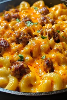 One Pot Creamy Buffalo Cheddar Sausage Mac