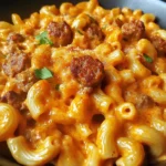 One Pot Creamy Buffalo Mac and Sausage