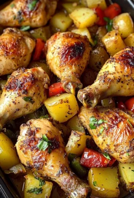 Oven-Baked Chicken Drumsticks with Potatoes & Peppers