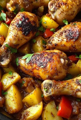 Oven-Baked Chicken Drumsticks with Potatoes & Peppers