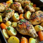 Oven-Baked Herb Chicken Drumsticks with Potatoes & Carrots