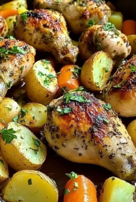 Oven-Baked Herb Chicken Drumsticks with Potatoes & Carrots