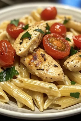 Penne Pasta with Garlic Parmesan and Creamy Chicken