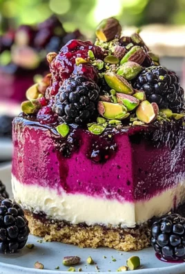 Pistachio Blackberry Cheesecake Towers