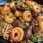Shrimp and Steak Teriyaki Noodles