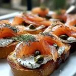 Smoked Salmon Crostini with Dill Cream Cheese Spread