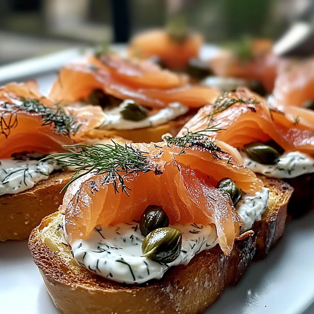 Smoked Salmon Crostini with Dill Cream Cheese Spread