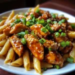 Sticky Honey Chili Garlic Butter Chicken Penne
