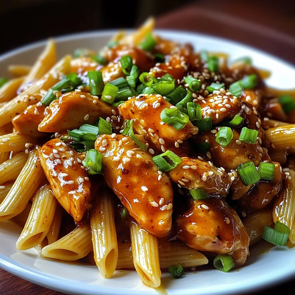 Sticky Honey Chili Garlic Butter Chicken Penne