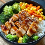 Sweet & Savory Teriyaki Chicken Rice Bowl with Crunchy Veggies