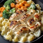 Ultimate Creamy Pasta with Grilled Chicken & Veggies
