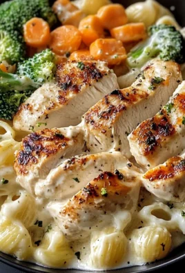 Ultimate Creamy Pasta with Grilled Chicken & Veggies