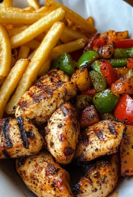 Ultimate Grilled Chicken Bites with Seasoned Fries & Peppers