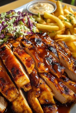 Ultimate Honey BBQ Chicken Platter with Seasoned Fries & Creamy Coleslaw