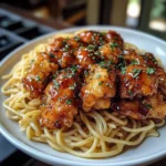 Ultimate Honey Garlic Crispy Chicken with Buttered Herb Noodles