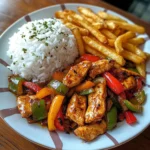 Ultimate Pepper Chicken with Rice & Crispy Fries