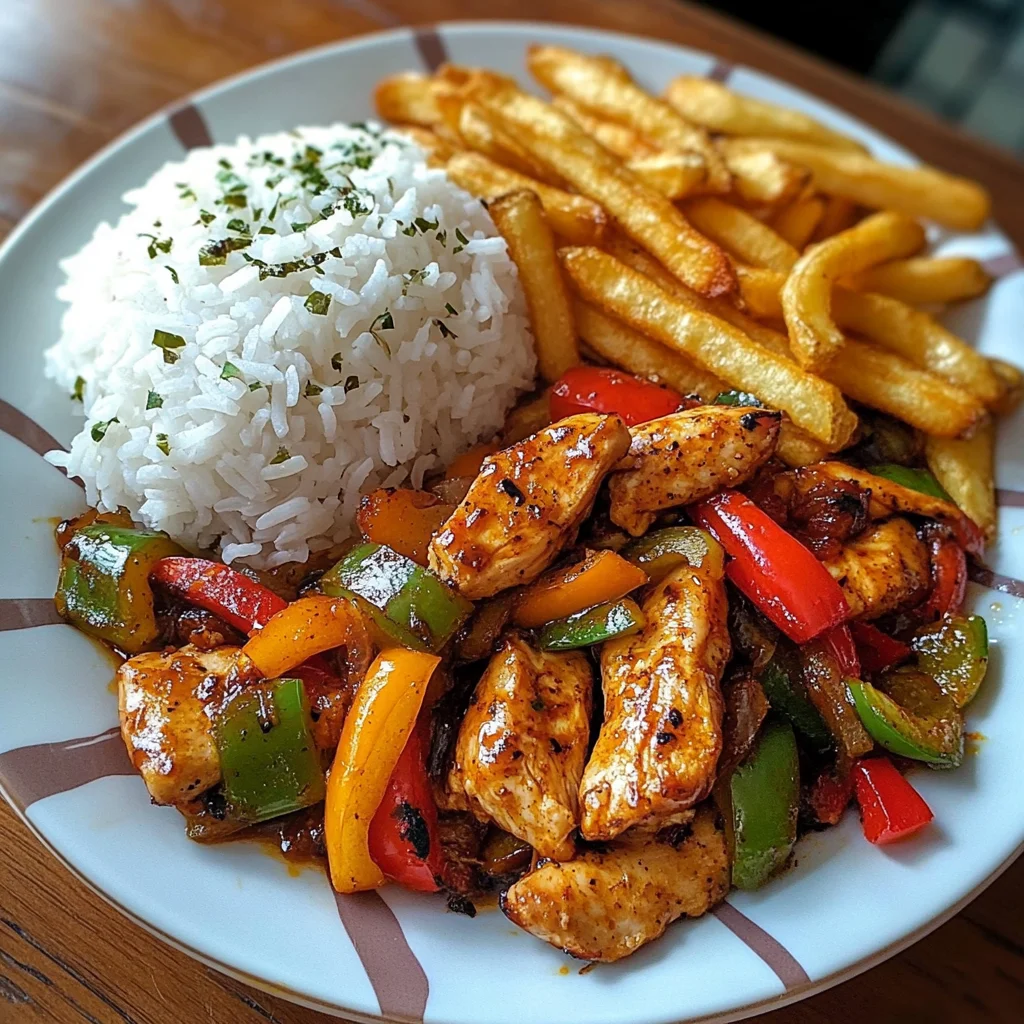Ultimate Pepper Chicken with Rice & Crispy Fries