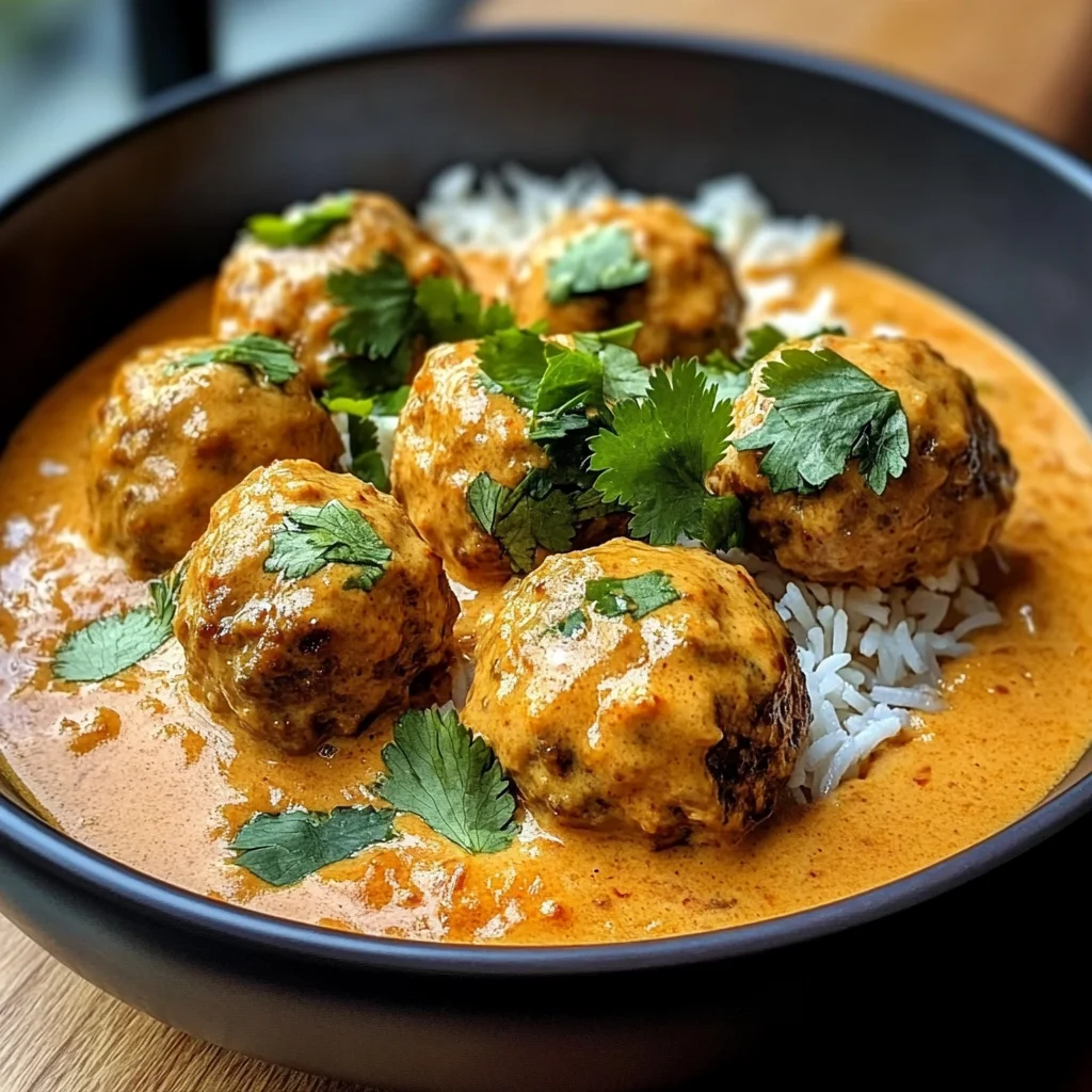 Spicy Coconut Curry Meatballs with Jasmine Rice